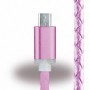 Leather MicroUSB Charging Cable / Data Cable, MicroUSB to USB Cable, Pink, CY116994