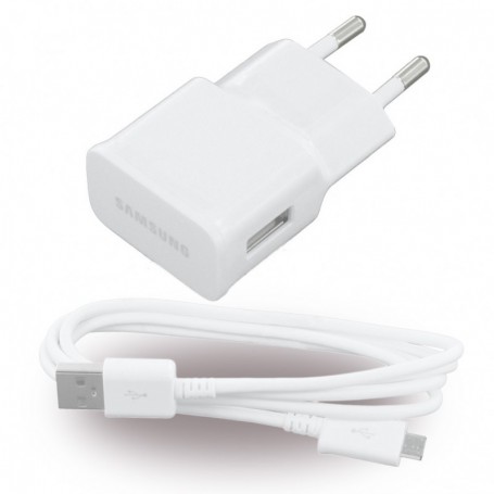 Samsung, ETAOU83EWE, Charger / Adapter + MicroUSB Cable, 1000mA, White