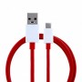 Cabo de Dados OnePlus, D301, Dash Fast USB para USB Tipo C, 1m, Vermelho, Original