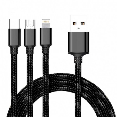 Cyoo Lightning/USB-C/MicroUSB charge cable 1.2m, CY120171