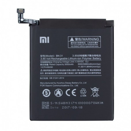 Bateria Xiaomi, BN31, 3080mAh, Original