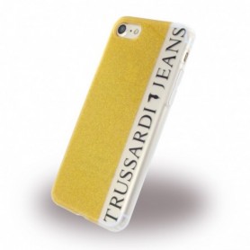 Capa Trussardi fashion glitter iPhone 7, 8, Dourado, TRU7GLITTERG