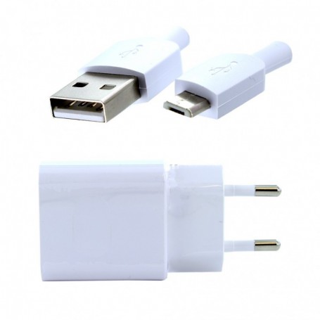 Huawei, HW-050200E01, charger + Data cable MicroUSB, white