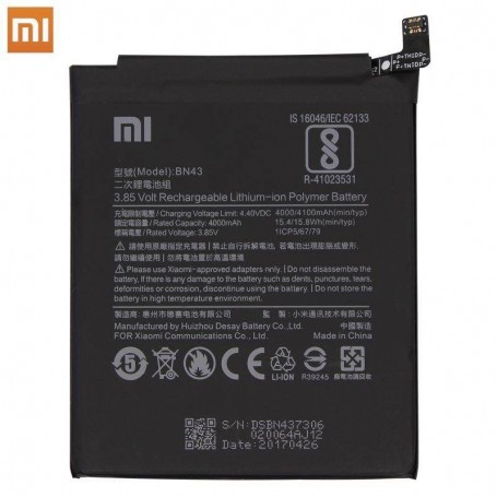 Bateria Xiaomi, BN43, Xiaomi Redmi Note 4X, 4, 4100mAh, Lithium Ionen, Original