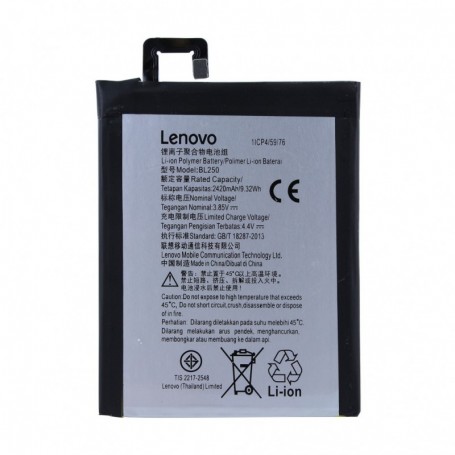 Lenovo, Li-Ion-Poly Battery, BL-250, Vibe S1, S1a40, S1C50, 2420mAh