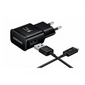 Samsung, EP-TA200 + Type C Cable EP-DR140, USB Charger, 2mA, Black, EP-TA200EBE+EP-DR140