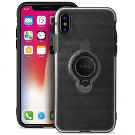 Puro, Magnetic ring Cover, Silicone Case, Apple iPhone X, Xs, black