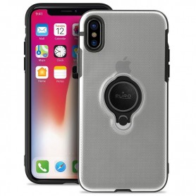 Puro, Magnetic ring Cover, Silicone Case, Apple iPhone X, Xs, transparent