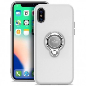 Puro, Magnetic ring Cover, Silicone Case, Apple iPhone X, Xs, white