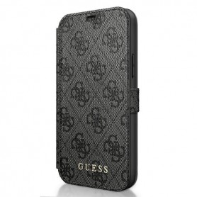 Guess, 4G Charms, iPhone 12, 12 Pro (6.1), grey, Book Case, GUFLBKSP12M4GG