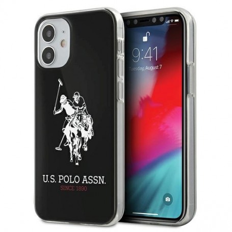 US Polo, Shiny Big Logo, iPhone 12, 12 Pro (6.1), black, Cover, USHCP12MTPUHRBK