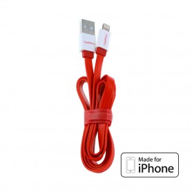 CE-LINK, USB-A to Lightning Cable, 1m, red, Original Charger cable / Datacable, MFI, 1053