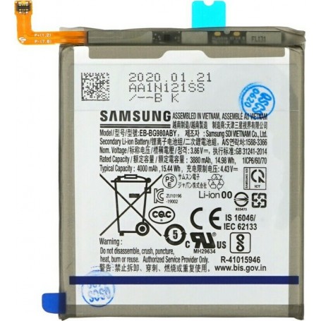 Bateria Samsung, EB-BG980ABY, Li-ion, Samsung G980F Galaxy S20, 4000mAh, Original, GH82-22122A