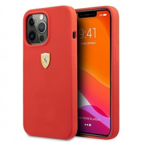Capa Rígida Ferrari, Silicone, iPhone 13 mini, Vermelho, FESSIHCP13SRE