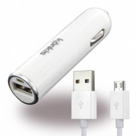 Konkis, USB Car Charger + MicroUSB-Cable, 1.000mA, White