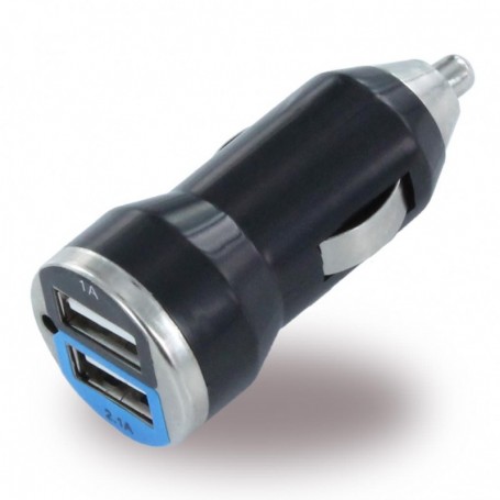 Carregador de Isqueiro USB, ´2xPortas USB´, 1000mA/2100mA, Preto, CY111361